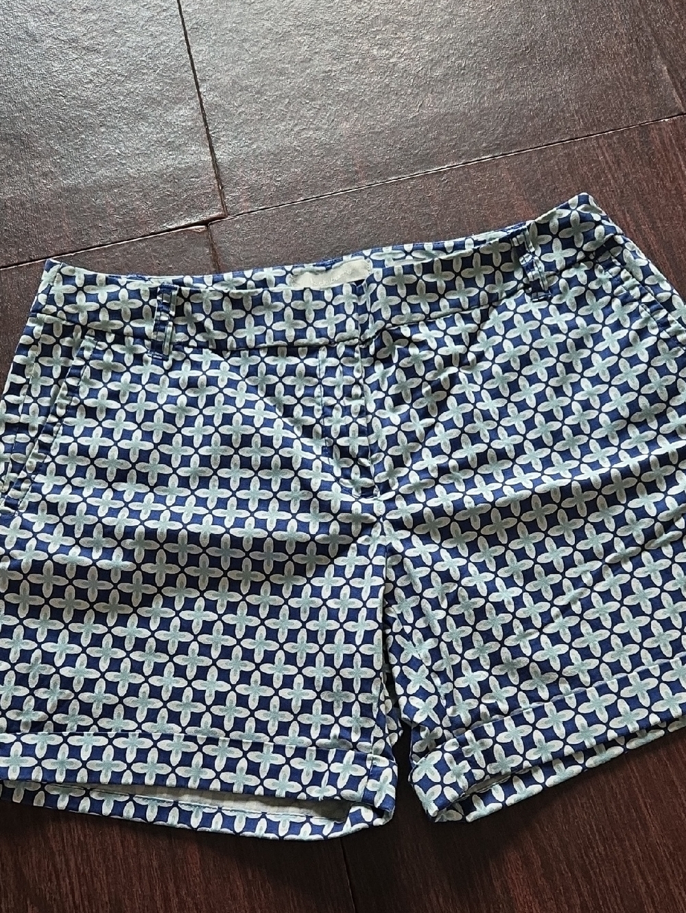Liz Claiborne Blue and White Geometric Print Shorts